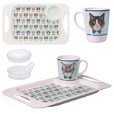 One Handled Mug Lid & Tray Bundle - Cat