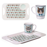 1 Handled Mug & Tray Set - Cat
