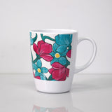 1 Handled Mug - Teal Cerise Floral - Single