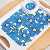 1 Handled Mug & Tray Set - Blue Floral