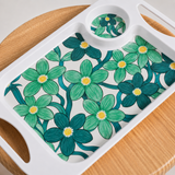 1 Handled Mug & Tray Set - Green Floral