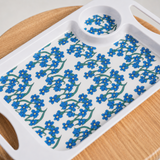 1 Handled Mug & Tray Set - Light Blue Floral