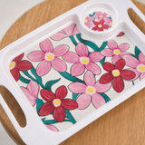 1 Handled Mug & Tray Set - Pink Floral