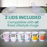 Mug, Lid & Tray Bundle - Teal Cerise Floral