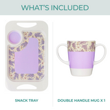 Two Handled Mug & Tray Set - Lilac