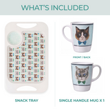 1 Handled Mug & Tray Set - Cat
