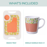 1 Handled Mug & Tray Set - Peach