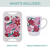 1 Handled Mug & Tray Set - Pink Floral