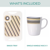 1 Handled Mug & Tray Set - White