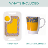 1 Handled Mug & Tray Set - Yellow
