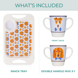 Two Handled Mug & Tray Set - Dog