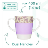 Two Handled Mug & Tray Set - Lilac