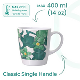 1 Handled Mug & Tray Set - Green Floral