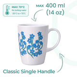 1 Handled Mug & Tray Set - Light Blue Floral