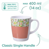 1 Handled Mug & Tray Set - Peach