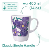 1 Handled Mug & Tray Set - Purple Floral
