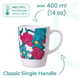 Handled Mug & Tray Set - Teal Cerise Floral