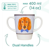 Two Handled Mug & Tray Set - Dog