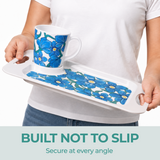1 Handled Mug & Tray Set - Blue Floral
