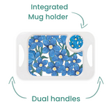 1 Handled Mug & Tray Set - Blue Floral