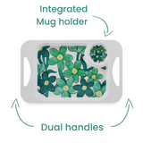1 Handled Mug & Tray Set - Green Floral