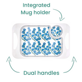 1 Handled Mug & Tray Set - Light Blue Floral