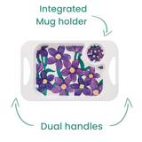 1 Handled Mug & Tray Set - Purple Floral