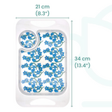 1 Handled Mug & Tray Set - Light Blue Floral