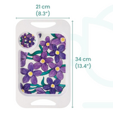 1 Handled Mug & Tray Set - Purple Floral