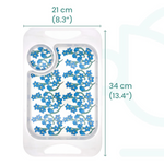 Two Handled Mug & Tray Set - Light Blue Floral