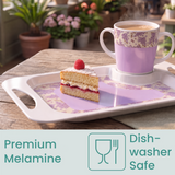 Two Handled Mug & Tray Set - Lilac