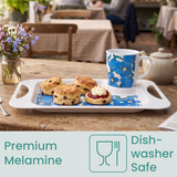 1 Handled Mug & Tray Set - Blue Floral