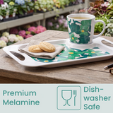 1 Handled Mug & Tray Set - Green Floral