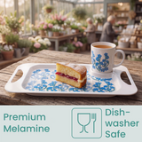 1 Handled Mug & Tray Set - Light Blue Floral