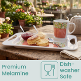 1 Handled Mug & Tray Set - Peach