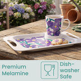 1 Handled Mug & Tray Set - Purple Floral