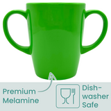 Two Handled Mug - Green - Pack of 2