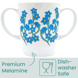 Two Handled Mug - Light Blue Floral