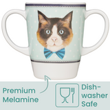 Two Handled Mug - Cat - Pack of 2