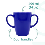 Two Handled Mug - Blue - Pack of 2
