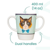 Two Handled Mug - Cat - Pack of 2