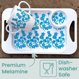 Mug, Lid & Tray Bundle - Light Blue Floral