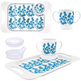 Mug, Lid & Tray Bundle - Light Blue Floral