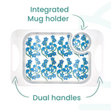 Mug, Lid & Tray Bundle - Light Blue Floral