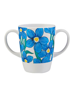 Two Handled Mug - Blue Floral - Rosa Lifestyle