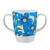 Two Handled Mug - Blue Floral