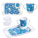 Mug, Lid & Tray Bundle - Blue Floral