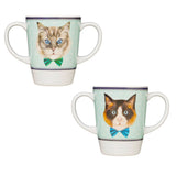 Two Handled Mug - Cat - Pack of 2