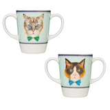 Two Handled Mug - Cat - Pack of 2