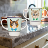 Two Handled Mug - Cat - Pack of 2